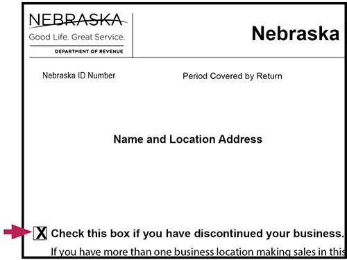 Demonstration image on where the checkbox is located on the form when closing a business.